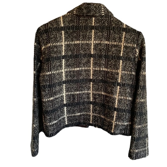 Vintage Blazer Sweater Jacket 80s Women’s Coat Dark Academia Petite Cropped - Picture 4 of 4